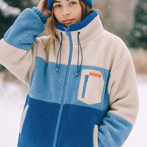 Cozy winter jacket fleece jacket Cozywear women's fluffy thick fur jacket image 1