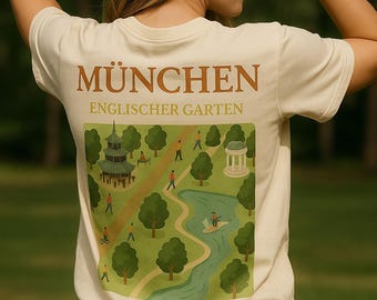 Munich English Garden T-Shirt | Urban Nature Tee Munich | Unisex Streetwear | Travel Souvenir | Citypark Collection