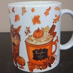Tasse Mug Cadeau Citrouille d&#39;Automne Feuilles d&#39;Automne
