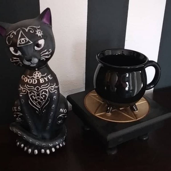 Hexenkessel Cauldron Hexe Wicca Kaffeebecher schwarz