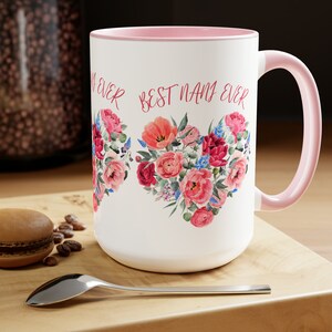 Best Nani Ever Two-Tone Coffee Mugs, Bohemian Ethnic Coffee Mugs, Coffee Mugs with Gorgeous Print, Unique Two-Tone Mugs, Colorful Mugs