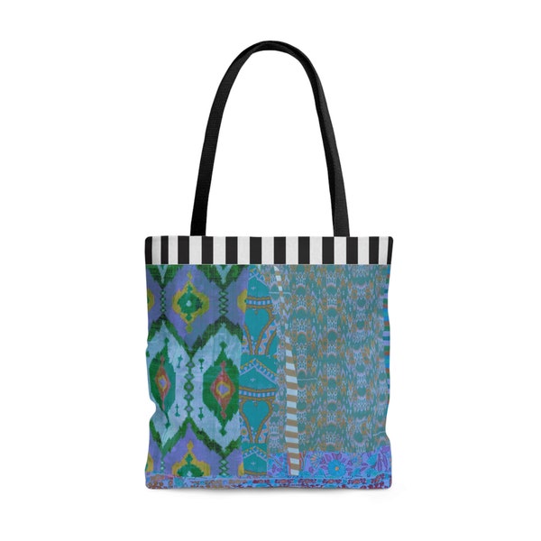 Ikat Adjustable Tote Bag, Colorful Tote Bag, Ethnic Pattern Weekender Tote Bag, Boho Tote Bag, Gorgeous Bag, Ethnic Style Bag, Gift for Her