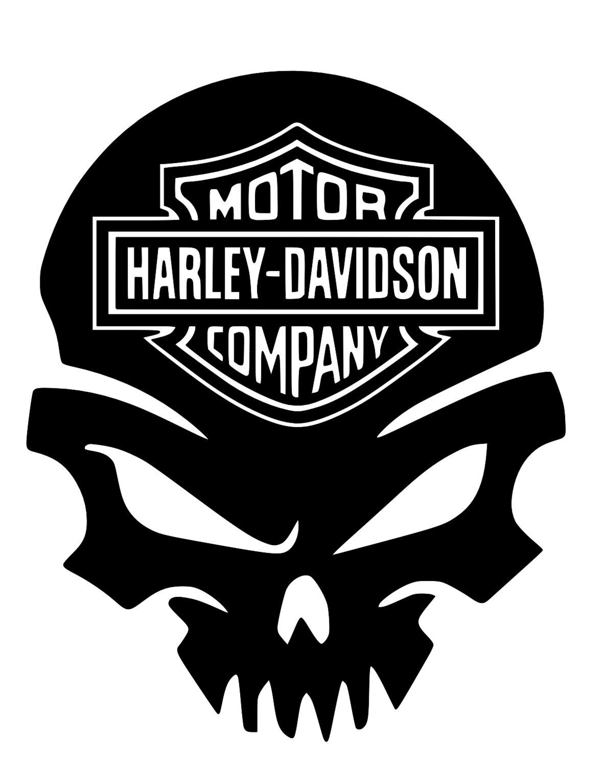 Harley Davidson Skull Vinyl Decal - Etsy