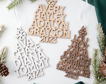 Family Christmas Ornament, Personalized Christmas Tree Ornament, Christmas Gift for Family, 2025 Christmas Keepsake, Family Name Ornament