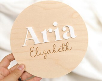 Baby Namensschild, Baby Namensanzeige, Krankenhaus Namensschild, Namen des Neugeborenen Holzschild, Babypartygeschenk für Neugeborene, Andenken, Kinderzimmer Dekor
