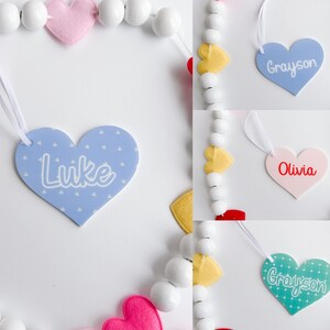 Valentine&#39;s Day Basket Tag, Valentine Gift for Kids, Galentines Decor, Personalized Heart Name Tag, V-Day Gift Basket Tags,Acrylic Name Sign