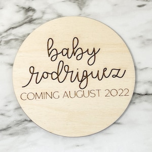 Pregnancy Announcement Sign, Baby Arriving Sign, Baby Coming Soon, Maternity Photo Prop, New Baby Announcement, Pregnancy Reveal to Parents image 1