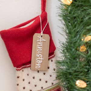 Stocking Name Tags, Weihnachtsstrumpf Tags, Urlaub, Weihnachtsgeschenk für Familie, Weihnachten Home Decor, personalisierte Weihnachtsverzierungen,