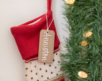 Stocking Name Tags, Christmas Stocking Tags, Holiday, Christmas Gift for Family, Christmas Home Decor, Personalized Christmas Ornaments,