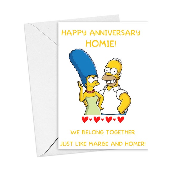 Carte Danniversaire Homer Et Marge Simpson Les Simpson Etsy Canada