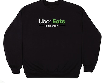 Uber Eats Driver Sweatshirt | Delivery Driver Crewneck | Uber Eats Driver Pullover | Black Sweatshirt | New York City Drivers | Driver Gift
