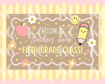 Back to School Banner Template | Classroom Decor Canva Mockup (Digital Download)