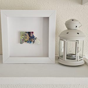Fragments of a Persian Garden II" | Framed Hand-Painted Ceramic Art - Unique Persian Floral Miniature - 3D Shadow Box Decor