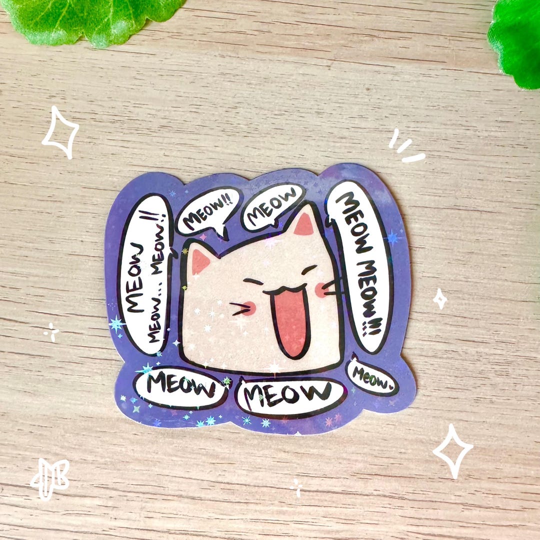Yapping Cat Vinyl Sticker - Etsy