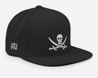 Pirate Flag Hat, Pirate Hat, Calico Jack Hat, Rackham Hat, Skull Hat, Crossed Swords Hat, Snapback Hat