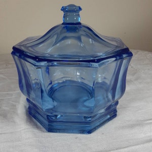 Blue Colonial Vintage Indiana Tierra Glass Candy Dish