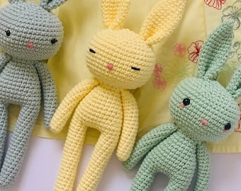 Cuddly Bunny - handmade, vegan, eco friendly toy, crochet bunny