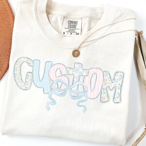 Comfort Colors Custom Name Shirt, Personalized Tshirt, Custom Grandma Shirt, Teacher Name Shirt, Gift For Her, Grandmillenial Floral Name,