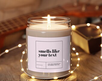 Smells Like Custom Text Candle, Custom Gift, Minimalist Candle, Personalized Candle Label,  Eco Friendly Candle, Personalized Birthday Gift