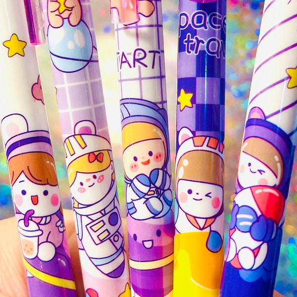 Kawaii Astronaut Girl Black Ink Gel Pen | 0.5mm Black Ink Gel Pen