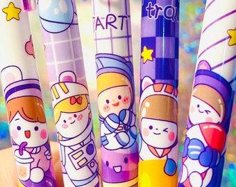 Kawaii Astronaut Girl Black Ink Gel Pen | 0.5mm Black Ink Gel Pen