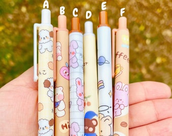 Kawaii Animals Gel Black Ink Pen | 0.5mm Black Ink Gel Pen