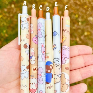Kawaii Animals Gel Black Ink Pen | 0.5mm Black Ink Gel Pen