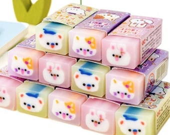 Kawaii Animal Erasers | Rabbit, Cat, Bear Erasers