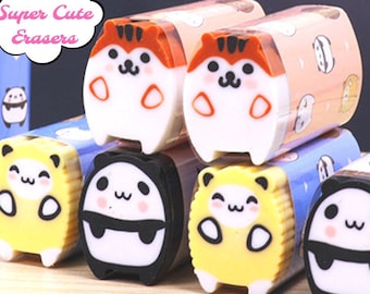 Kawaii Animal Erasers | Hamster, Panda, and Sheep Erasers