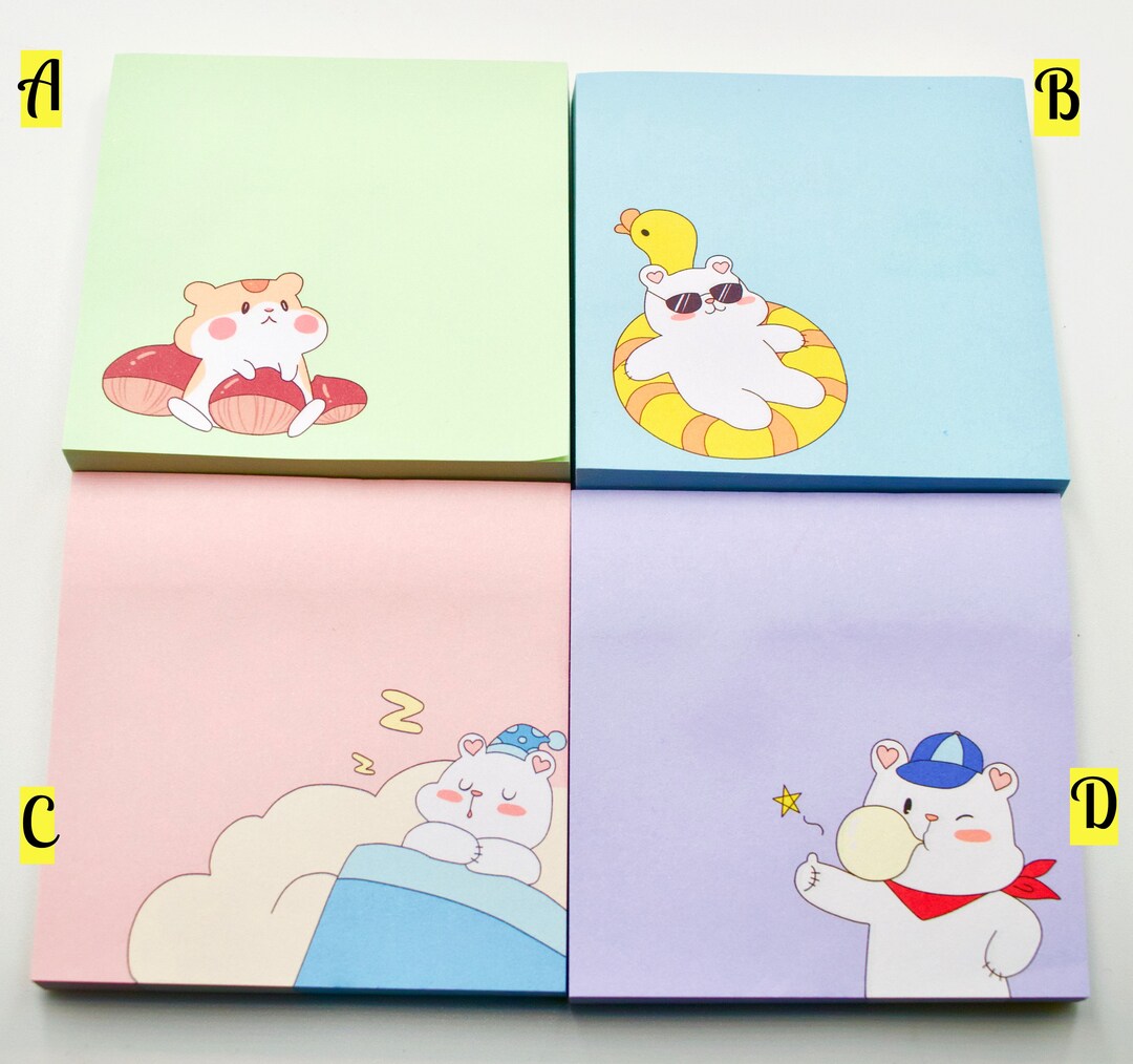 Cute Animals With Seasons Sticky Notes | 80 Sheets Kawaii Mini Sticky ...