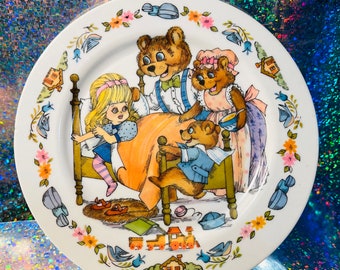 Vintage Oneida Deluxe Goldilocks and the Three Bears Plate | Melec Plastic Dinnerware