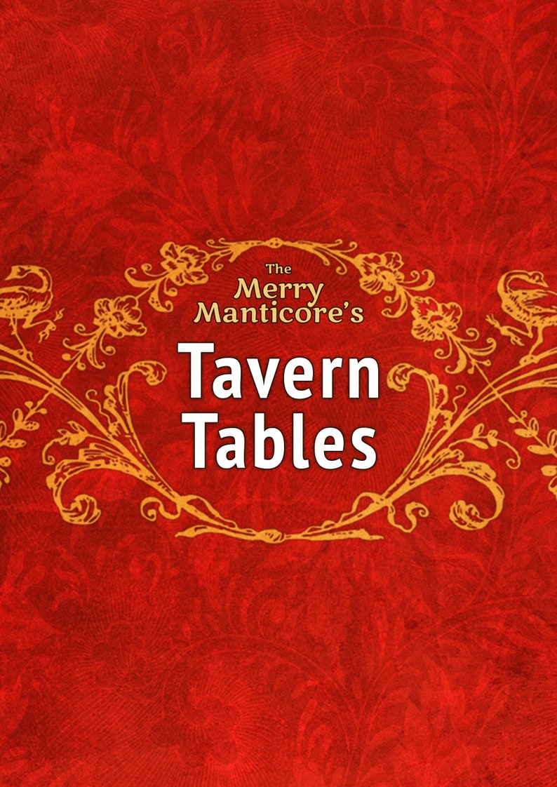 Tavern Tables Printable Random Tables to Help Design Taverns and Inns