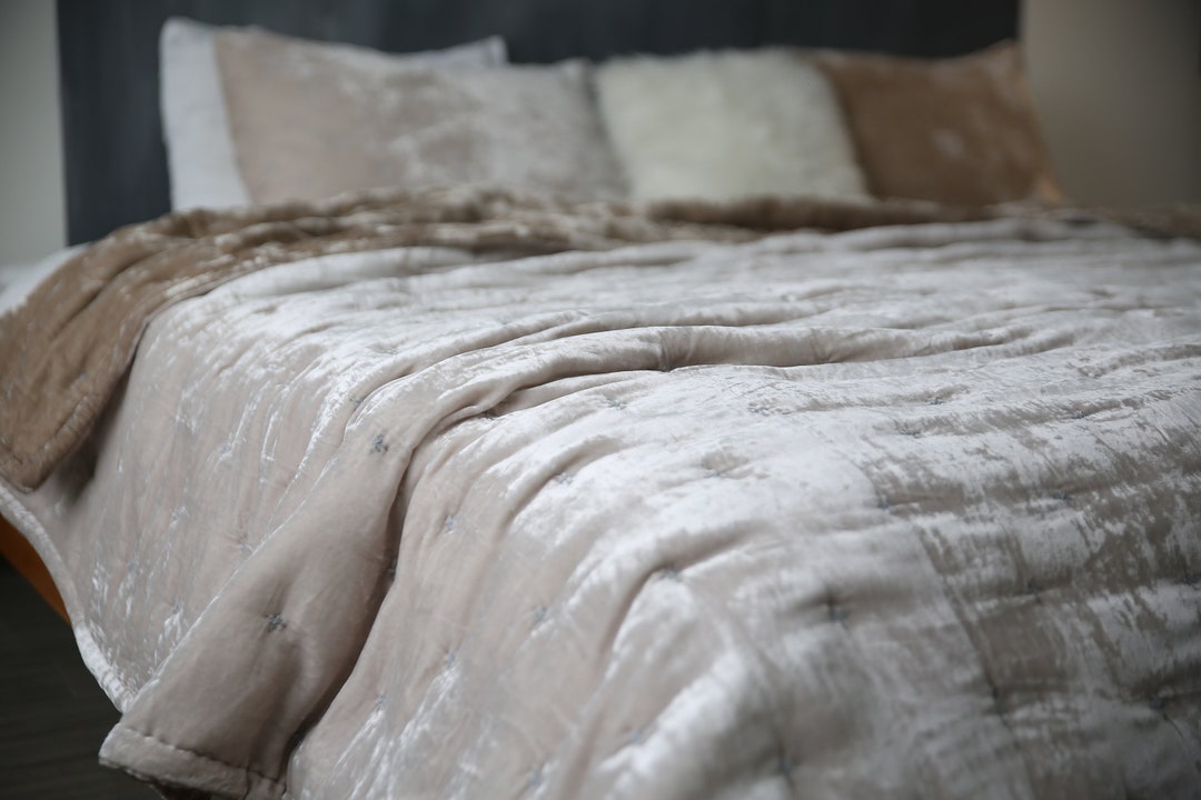 Edredón de terciopelo de seda morera: Manta Night Star cosida a