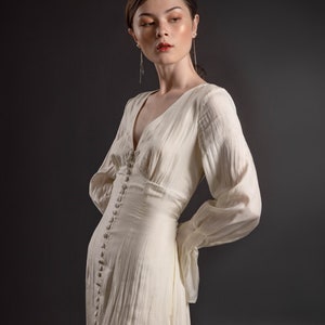 Vestido de noiva de seda Mulberry | Vestido para mãe da noiva | Vestido para convidada de casamento de verão | Vestidos de madrinha | Vestido de seda branco