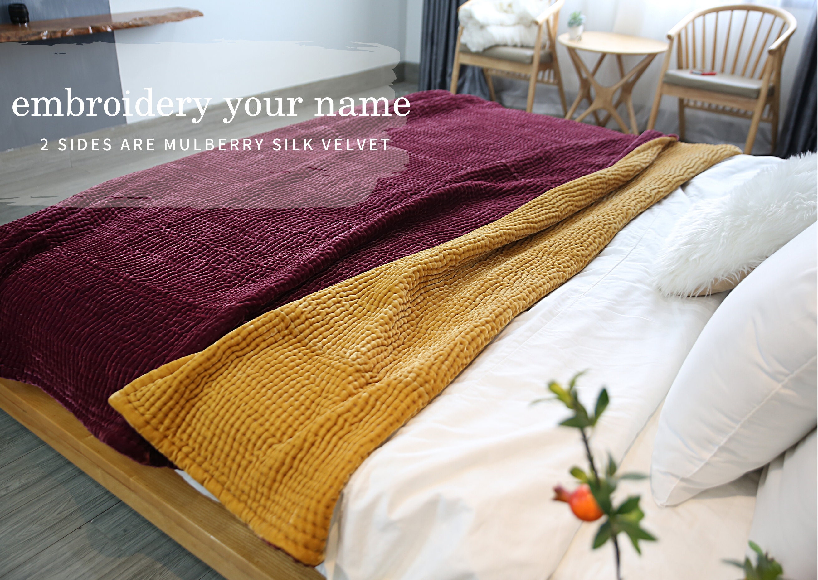 Customized Blanket Velvet Quilt for Bedroom Kantha Etsy