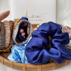 100% Mulberry Silk Thin Scrunchies | Handmade Luxury Hair Ties