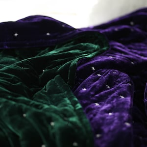 Luxurious  Mulberry Silk Velvet Fabric – Premium-Grade Elegance for Couture & Home Decor|  Handmade customized quilt