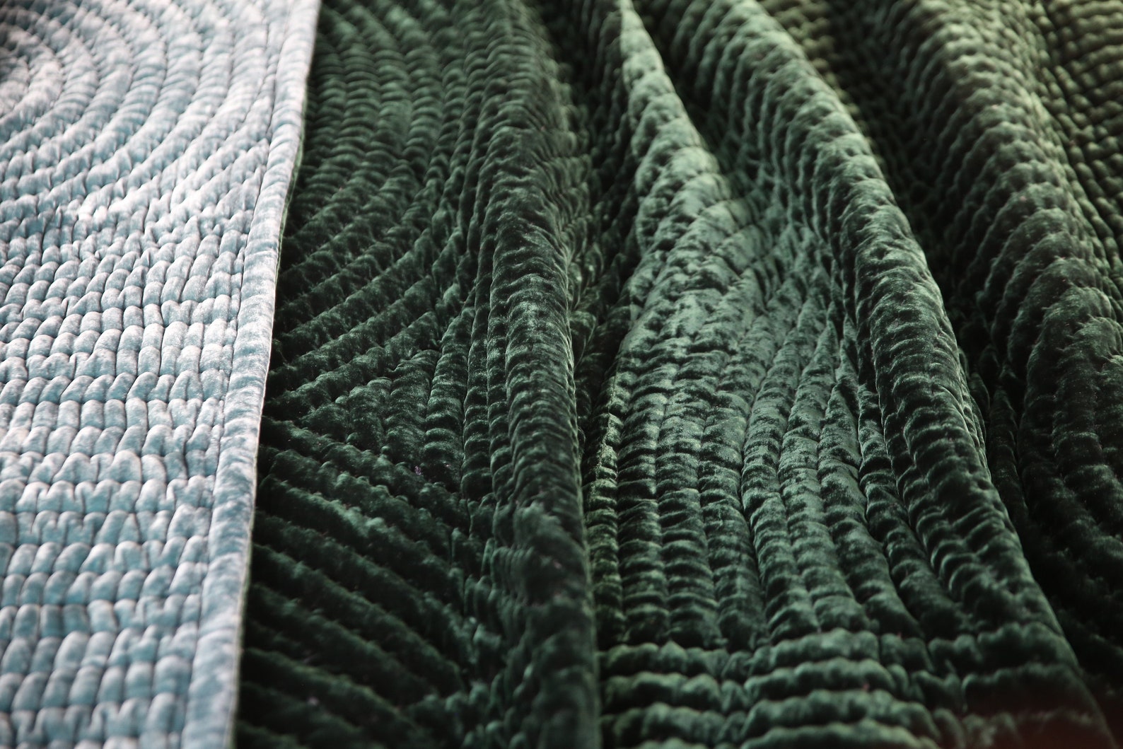 Forest Green Silk Rayon Velvet