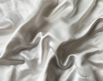MULBERRY SILK 19MM fabric by the yard | pure silk handmade from Vietnam | mulberry silk fabric making dress | white natural silk fabric