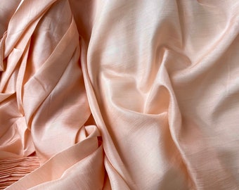 Soft Pink Mulberry Silk Fabric: 30g Habotai Silk, Handmade in Vietnam