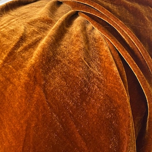 Flame Silk Velvet Fabric | Luxurious Mulberry Silk Blend | Handcrafted Elegance
