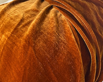 Flame Silk Velvet Fabric | Luxurious Mulberry Silk Blend | Handcrafted Elegance