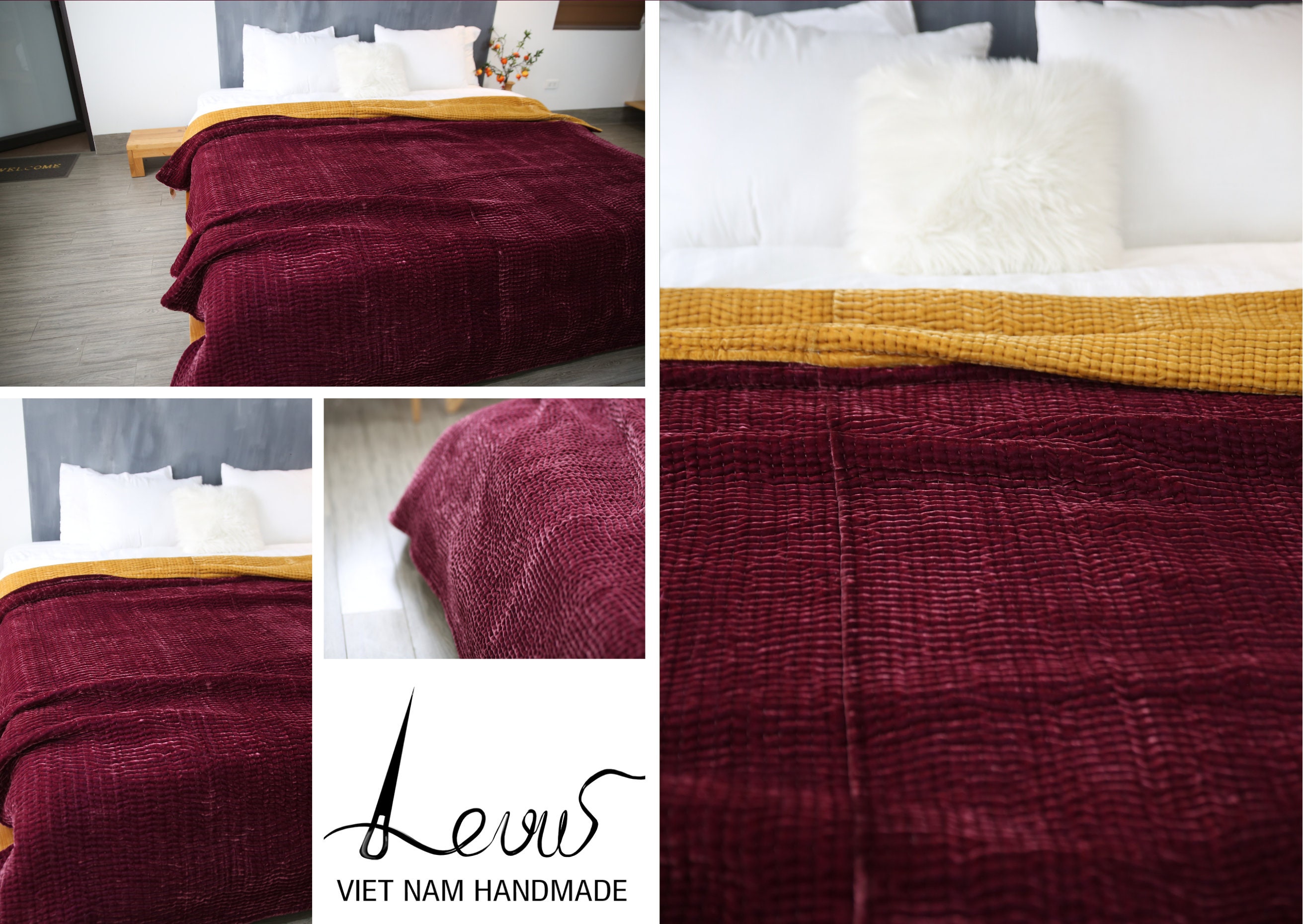 Customized Blanket Velvet Quilt for Bedroom Kantha Etsy