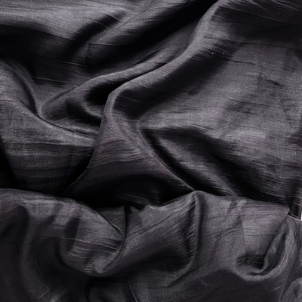 Black Mulberry Silk 30g fabric |  Pure Silk Handmade From Vietnam | Pure Black color Habotai Silk Fabric Making Dress | Silk make Quilt