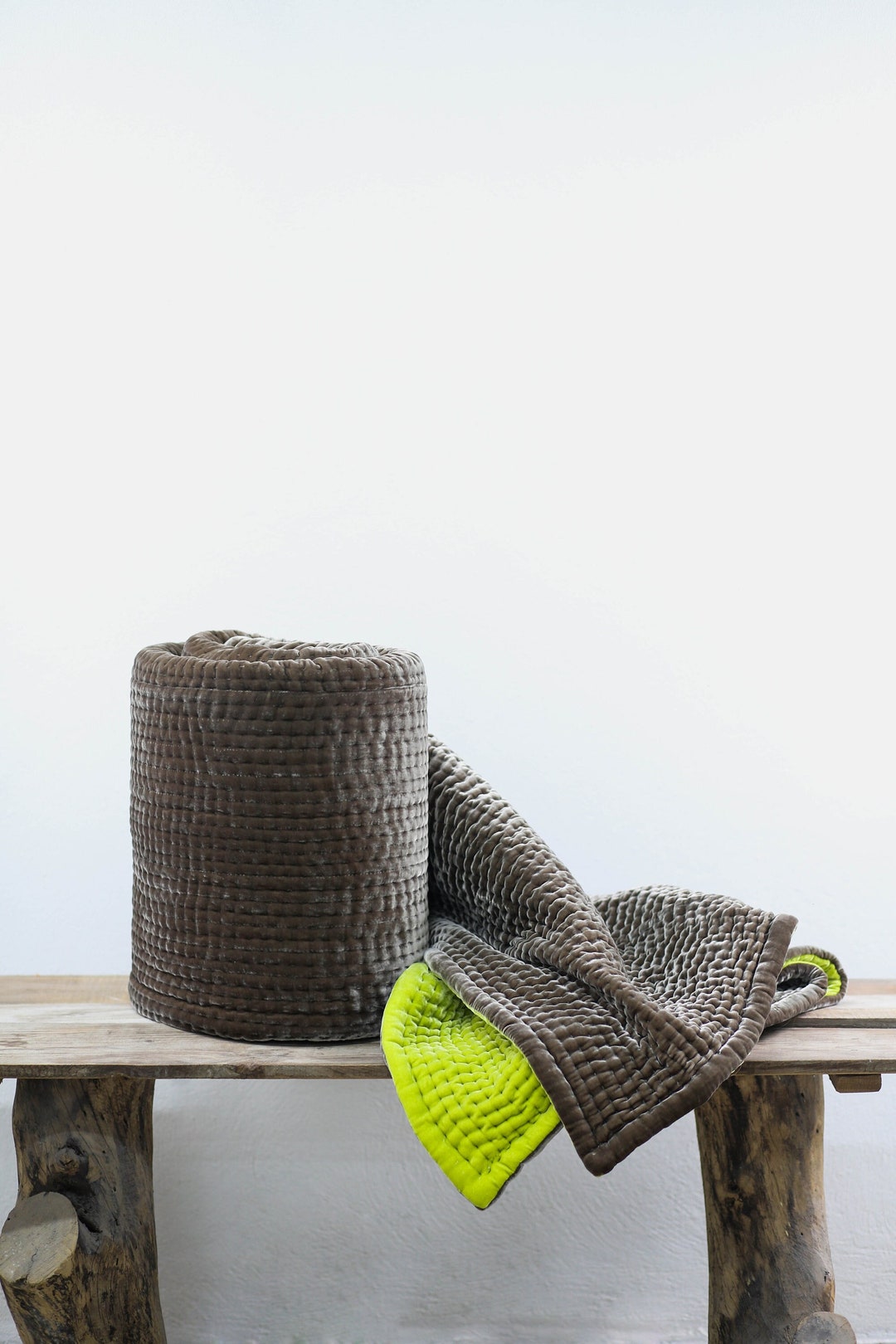 Mulberry Silk Velvet Quilt Washable Kantha Handmade Throw Blanket