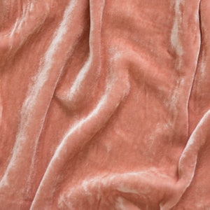 Orange silk velvet fabric | Peach color Mulberry silk velvet fabric | Velvet fabric making bedding | Hot Orange color silk velvet fabric