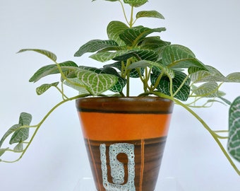 Planter Bay Ceramic Contura Midcentury modern orange brown