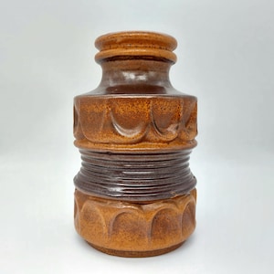 Vase Carstens Tönnieshof brutalist 7912-20 West Germany orange brown rarity
