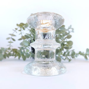 Ingrid Glass Candleholder Candle Holder Vintage Glass Mid Century
