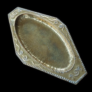 Large oval brass bowl vintage